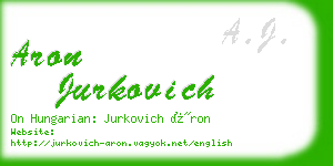 aron jurkovich business card
